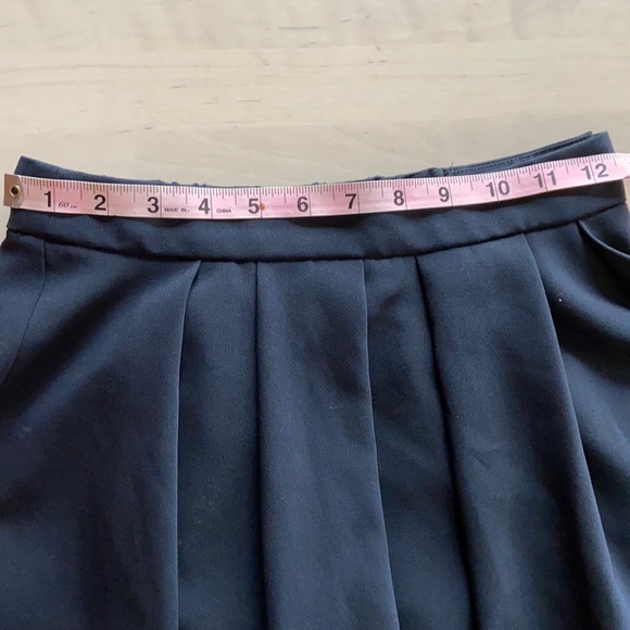 Earth music&ecology | Flared Pleated Navy Skirt - Picture 4 of 4